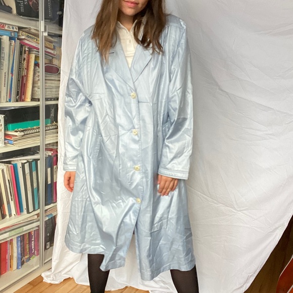 Bally blue French rain jacket trench coat vintage - Picture 2 of 16